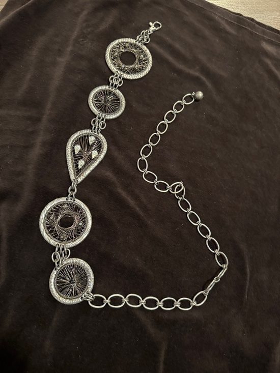 Chico’s Silver-Tone Filigree Link Waist Chain Belt. NWOT. Size S-M - Picture 9 of 9